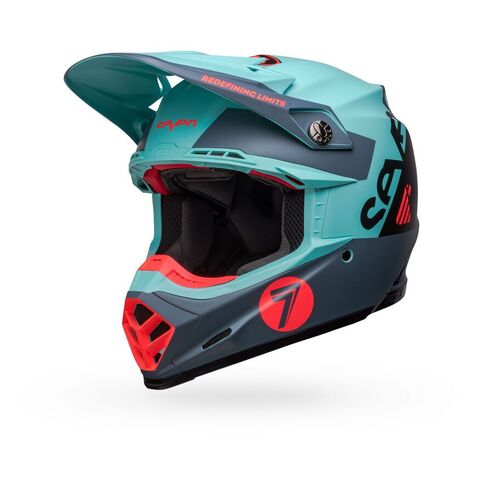 Bell Moto-9S Flex Seven Vanguard Helmet Aqua/Black / XL [Blemished - Very Good]