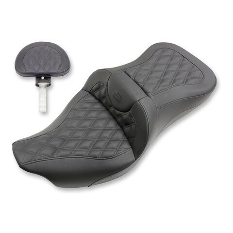 Saddlemen Roadsofa LS Lattice Stitch 2-Up Seat For Harley Touring 2008-2025 Black Stitch / Extended R... [Open Box]