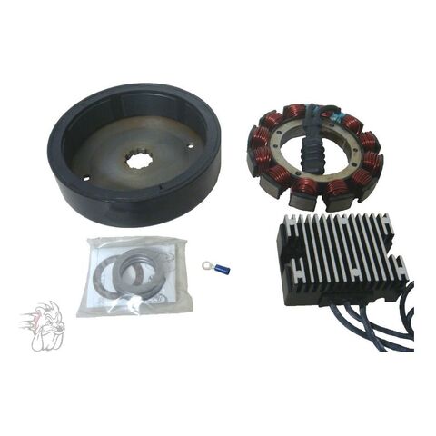 Spyke Heavy Duty 32 Amp Charging System For Harley Big Twin 1970-1999 Black [Previously Installed]