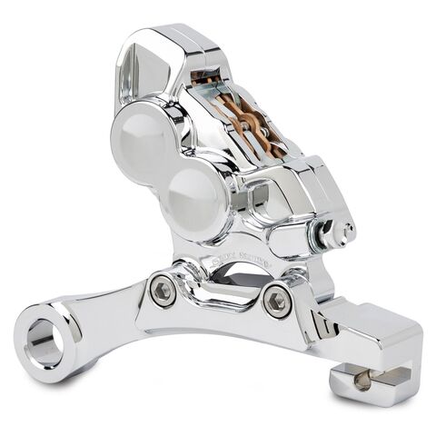 Arlen Ness Rear 4 Piston Caliper & Bracket Kit For Harley Touring 2008-2026 Chrome [Open Box]