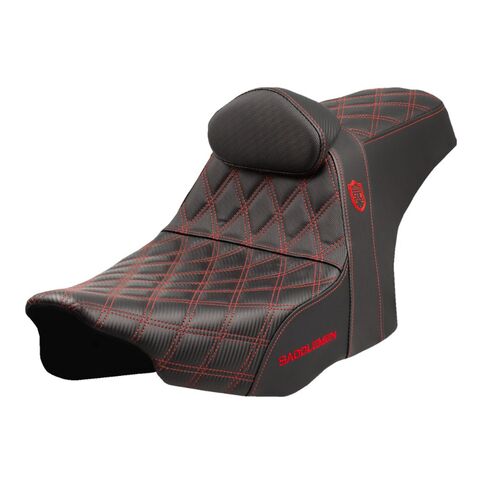 Saddlemen Pro Series SDC Performance Gripper Seat For Harley FLHX / FLTRX 2023-2026 Red Stitch / With Backres... [Blemished - Good]