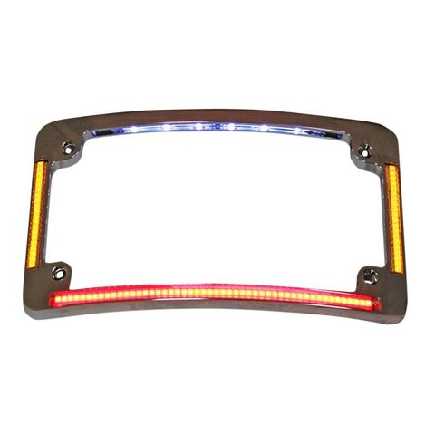 Custom Dynamics LED All-In-One Radius License Plate Frame Quad-Lighting / Chrome [Open Box]