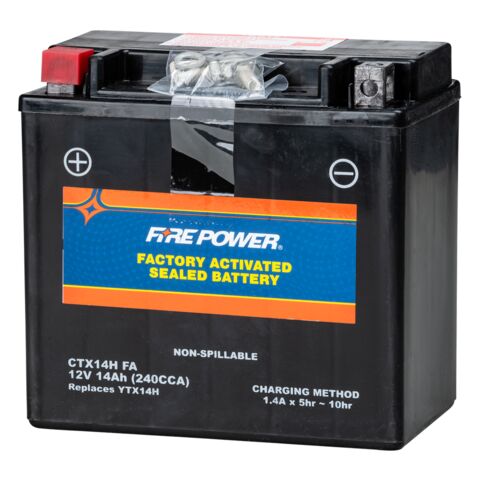 Fire Power Factory Activated AGM Battery CTX14H 