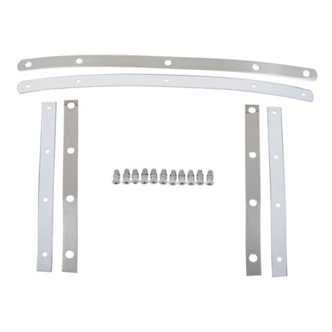 Memphis Shades Replacement Straps For Memphis Fats / Slim Windshield Fats (11 bolts) / Polished Stainless [Previously Installed]