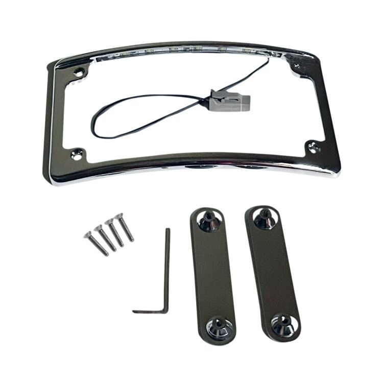 Custom Dynamics Lighted Radius License Plate Frame For Harley CVO Touring 2014-2022 Black [Open Box]