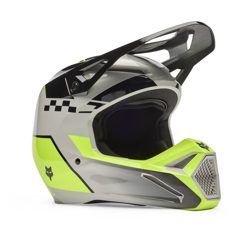 Fox Racing V1 Collect Helmet Grey/Yellow / MD [Blemished - Very Good]