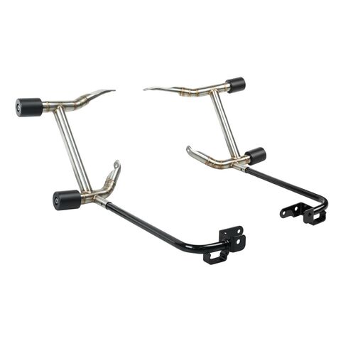 HogWorkz Double Barrel Performance Stainless Saddlebag Guards For Harley Touring 2023-2025