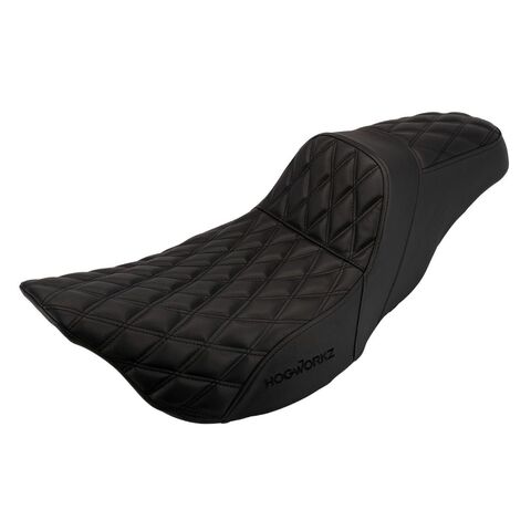 HogWorkz Rise Up Double Diamond Seat For Harley Touring 2008-2025 Black Stitch [Previously Installed]