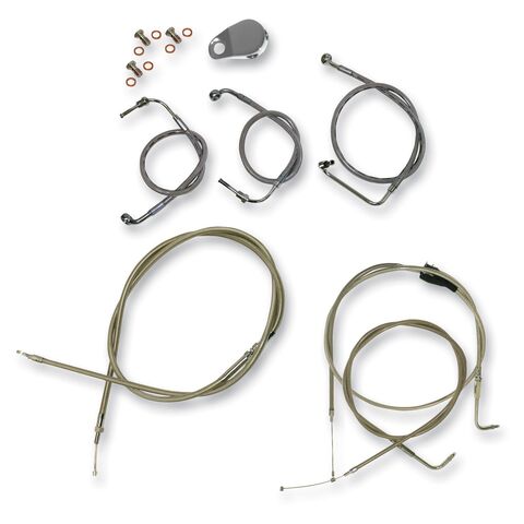 LA Choppers Handlebar Cable And Brake Line Kit For Harley Softail 2007-2015 18"-20" Apes / Stainless... [Open Box]