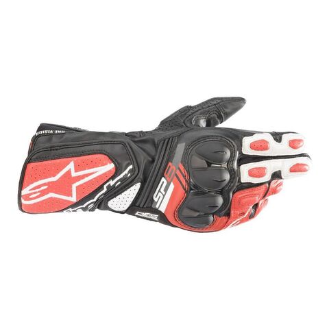 Alpinestars SP-8 V3 Gloves Black/White/Bright Red / LG [Blemished - Very Good]