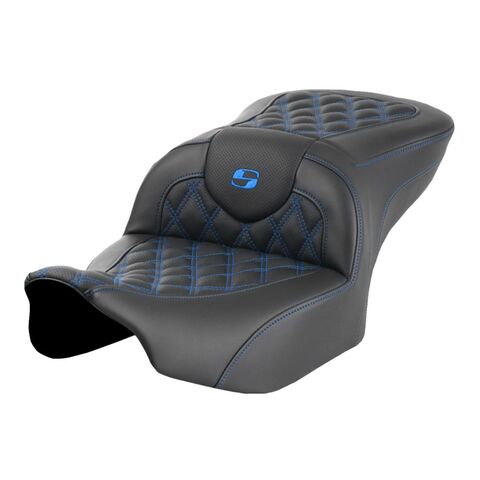 Saddlemen Roadsofa LS Lattice Stitch 2-Up Seat For Harley FLHX / FLTRX 2023-2026 Blue Stitch / Extend... [Open Box]