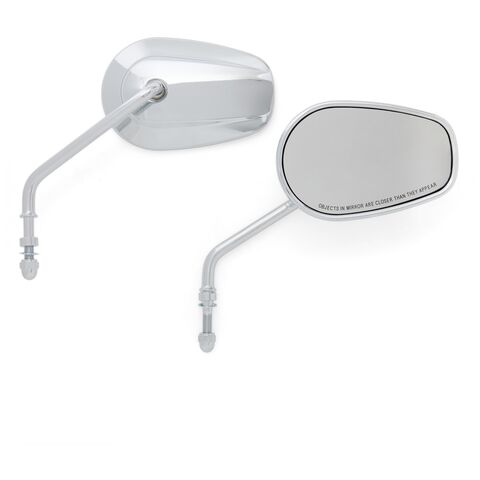 Milwaukee Twins Teardrop OEM Style Mirror Set Long Stem Chrome [Open Box]