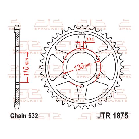 JT Sprockets 532 Rear Steel Sprocket Yamaha R6 / S 2003-2010