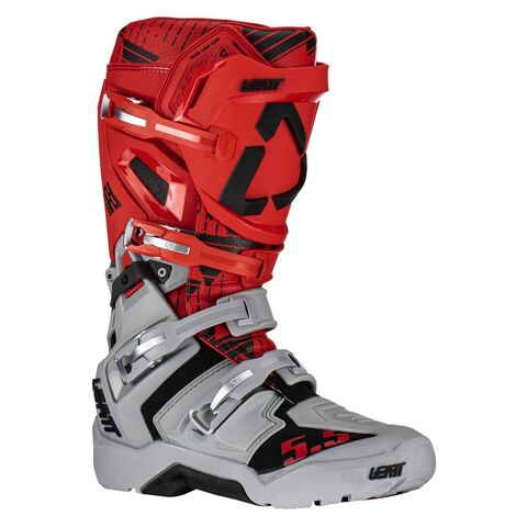 Leatt Moto 5.5 FlexLock Enduro Boots (9) Red/Grey / 8 [Blemished - Good]