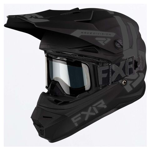 FXR Youth Legion QRS Helmet With Goggles Black Ops / Youth MD [Open Box]