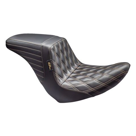 Le Pera Kickflip Diamond Stitch Seat For Harley FXLR/S / FLSB 2018-2026 Double Diamond / Chestnut Stitch / Up Fro... [Previously Installed]