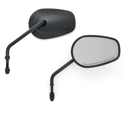 Milwaukee Twins Teardrop OEM Style Mirror Set Long Stem Black [Open Box]