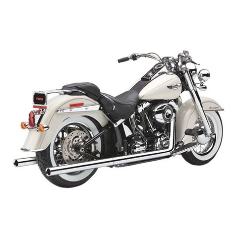 Cobra Dual Exhaust For Harley Softail 1997-2006 Billet Tips / Chrome [Open Box]
