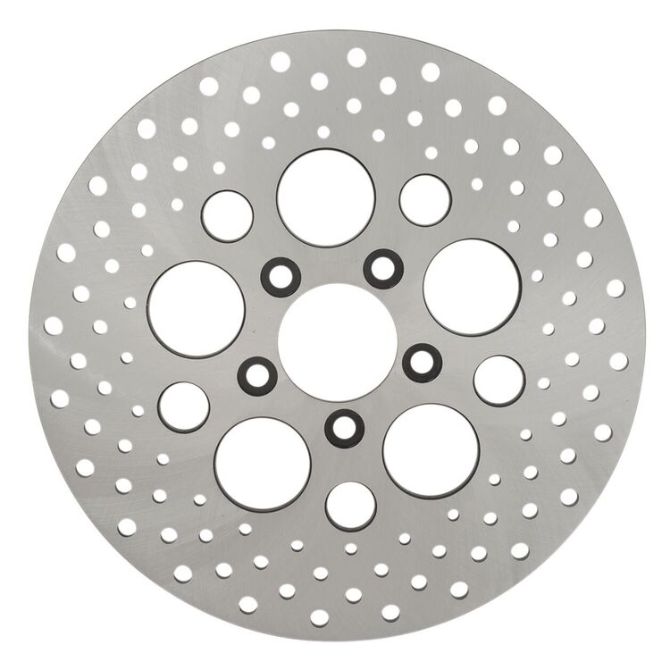 Drag Specialties 11.5" Drilled Stainless Steel Rear Brake Rotor For Harley 2000-2026 Polished Stainless [Previously Installed]