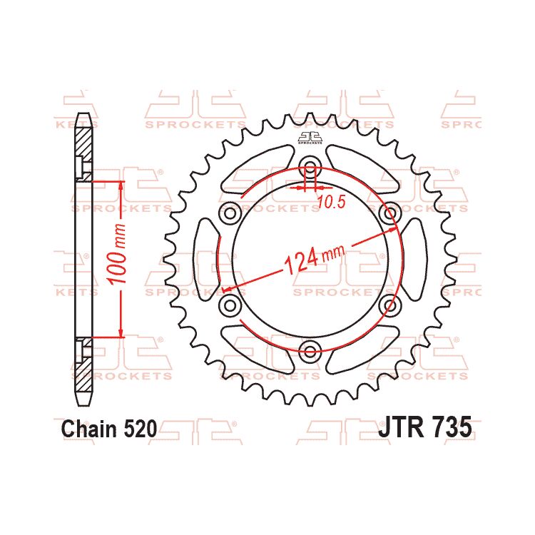 JT Sprockets Racelite Aluminum Rear Sprocket Ducati 851 / 888 / Monster 600 / 620 / 695 / 696 / 750 / 800 / 900 / SS / 750 / 900