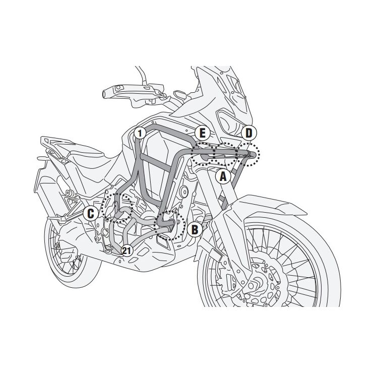 Givi TNH1209 Upper Engine Guards Honda Africa Twin 2024-2025 Black [Incomplete]