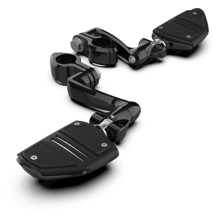 Ciro Twin Rail Highway Bar Footrests With Extended Arm Black [Open Box]