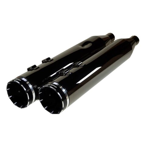 Khrome Werks HP-Plus 4.5" Edge Tip Slip-On Mufflers For Harley Touring 2017-2026 Obsidian W/ Obsidian... [Open Box]