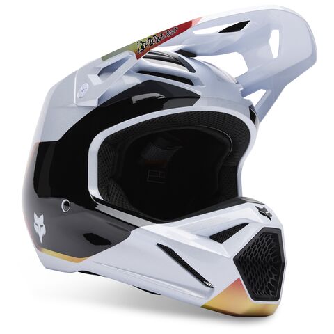 Fox Racing V1 Hello Future Helmet White/Black / 2XL [Blemished - Very Good]