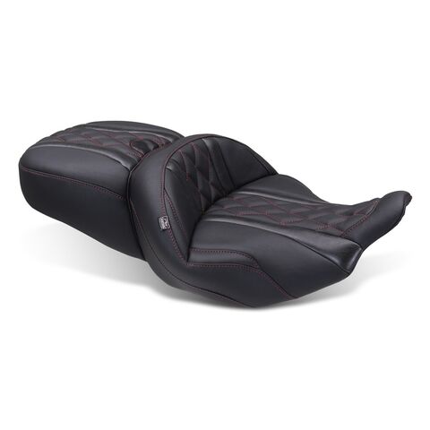 Mustang Super Touring Deluxe Diamond One-Piece 2-Up Seat For Harley FLHX / FLTRX 2023-2026 Standard Reach / Dark C... [Blemished - Very Good]