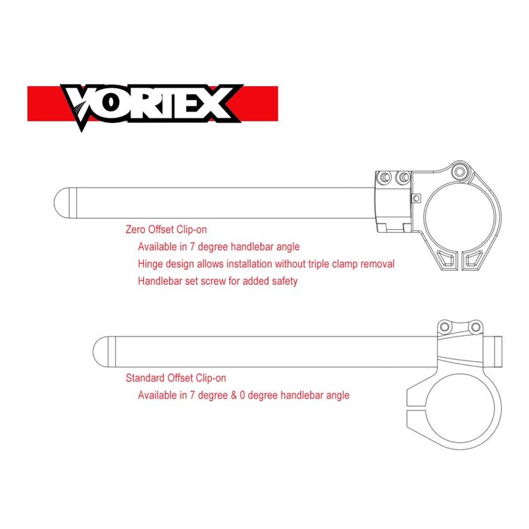Vortex Zero Offset Clip-Ons 55MM [Previously Installed]