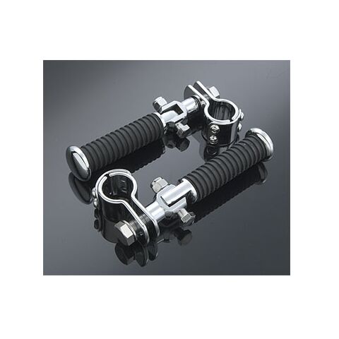 Milwaukee Twins Rubber Footpeg Set With Clamp-On Mount 1" [Open Box]