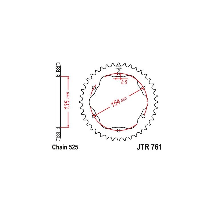 JT Sprockets 525 Steel Rear Sprocket Ducati 1098 / 1198 / Diavel / Monster / Panigale / Streetfighter 43T [Blemished - Very Good]