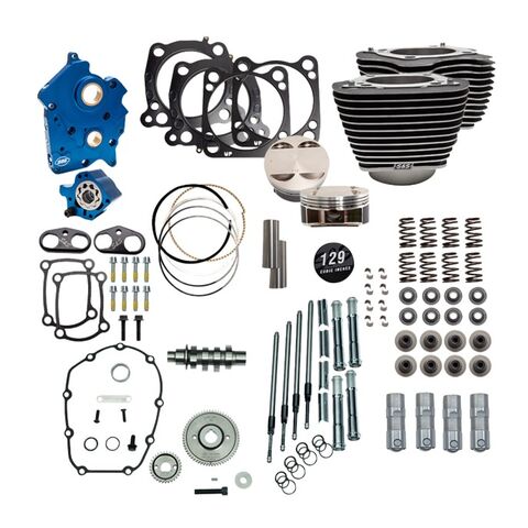 S&S Cycle 129" Power Pack For Harley With 107" Milwaukee-Eight 2017-2026 Gear Drive / Black w/ Highli... [Open Box]