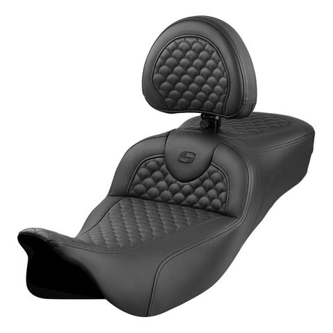 Saddlemen Roadsofa DS Dragon Scale 2-Up Seat For Harley Touring 2008-2025 Extended Reach / With Backr... [Open Box]