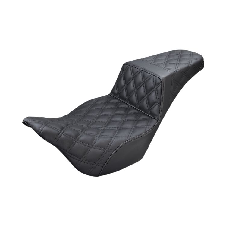 Saddlemen Step-Up LS Lattice Stitch Seat For Harley Touring 2008-2025 Black / Standard / Full Lattice Stitch LS / Black Stitch [Demo - Acceptable]