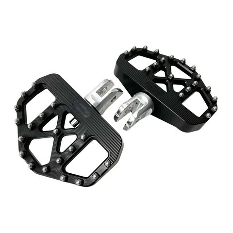 TC Bros Pro Series MX Rider Mini Floorboards For Harley Softail / Pan America 2018-2026 Black [Open Box]