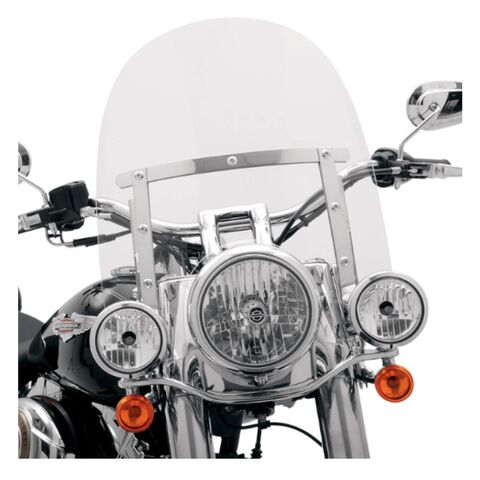 Memphis Shades Memphis Slim Windshield With 7" Headlight Cutout Black Smoke / 17" Tall [Open Box]