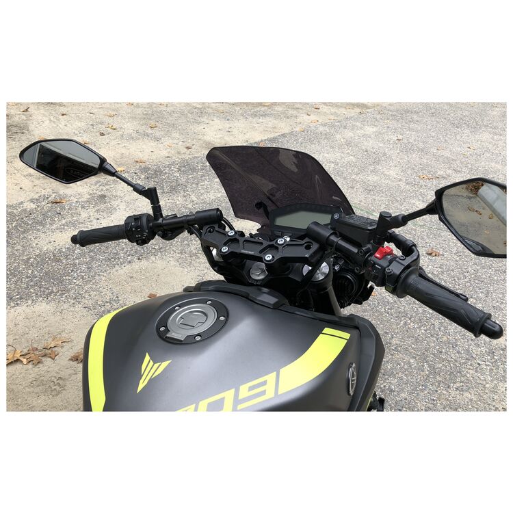 Woodcraft Clip-On Risers w/ Adapter Plate Yamaha FZ-09 / MT-09 2017-2020 1" Rise Discrete / Black [Open Box]