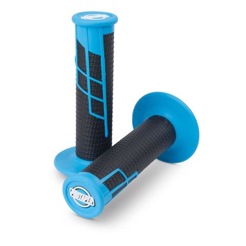 Pro Taper Clamp On Half Waffle Grips Neon Blue/Black [Demo - Acceptable]