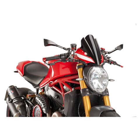 Puig Touring Naked New Generation Windscreen Ducati Monster 797 / 821 / 1200 / S Black [Open Box]