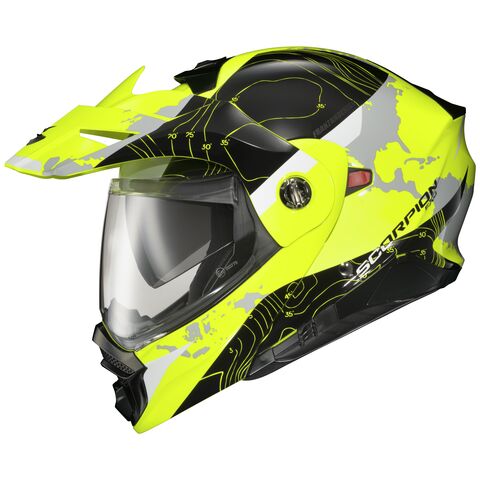 Scorpion EXO-AT960 Topographic Helmet Black/Hi-Viz Yellow / XL [Open Box]