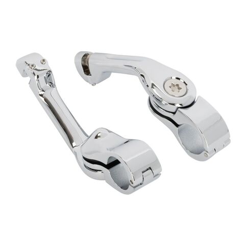 HogWorkz Angled Adjustable Highway Foot Pegs & Clamps Long / 5" / Chrome [Blemished - Very Good]