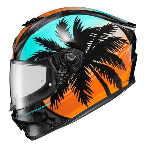 Scorpion EXO-R330 Tubbs Helmet Teal/Orange/Black / LG [Open Box]