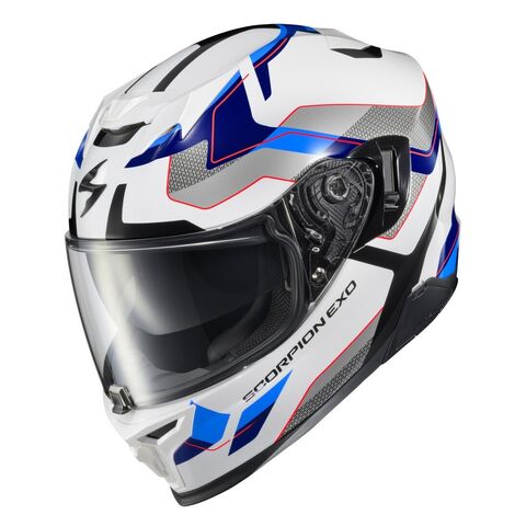 Scorpion EXO-T520 Zuse Helmet White/Blue/Red / LG [Open Box]