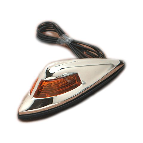 Drag Specialties Nostalgia Front Fender Light For Harley Chrome / Amber [Blemished - Good]
