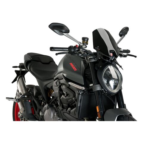 Puig Naked New Generation Windscreen Ducati Monster 937 / 937 Plus / 937 SP 2021-2024 Black [Demo - Acceptable]
