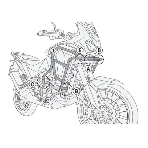 Givi TNH1209 Upper Engine Guards Honda Africa Twin 2024-2025 Black [Open Box]