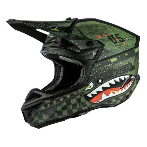 O'Neal 5 Series Warhawk Helmet (XL) Black/Green / XL [Open Box]