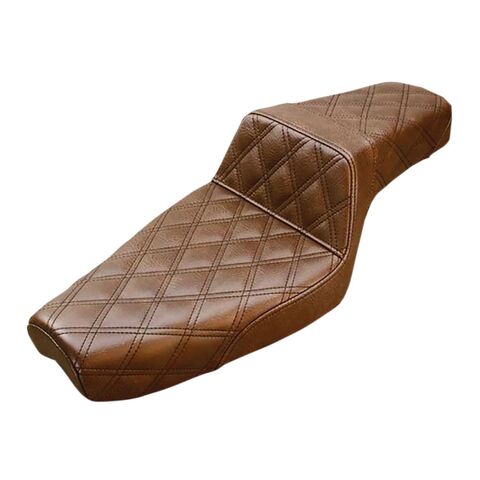 Saddlemen Step-Up LS Lattice Stitch Seat For Indian Scout Bobber / Rogue 2018-2024 Brown / Full Lattice Stitch LS [Blemished - Good]