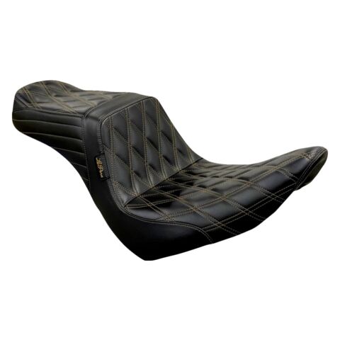 Le Pera TailWhip Double Diamond Stitch 2-Up Seat For Harley FXLR / FLSB 2018-2026 Chestnut Stitch / Up Front [Demo - Acceptable]
